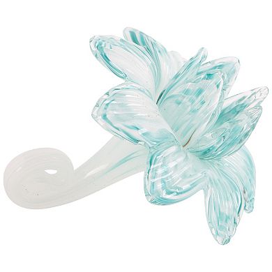 Home Essentials Turquoise Glass Flower Table Décor