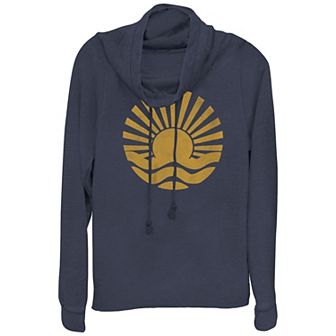 Women's Sunset Over The Sea Cowlneck Graphic Lightweight Long Sleeve