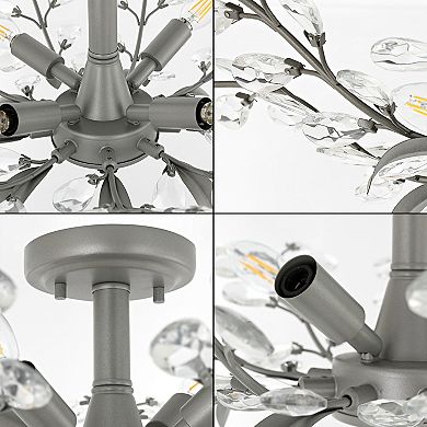 Elisana Ontemporary Bohemian Iron/Acrylic LED Semi Flush Mount