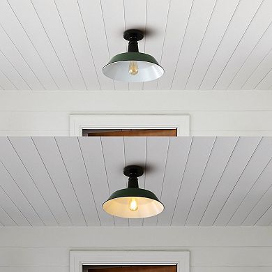 Camila Classic Industrial Indoor/Outdoor Iron LED Semi Flush Mount