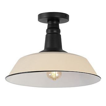 Camila Classic Industrial Indoor/outdoor Iron Led Semi Flush Mount