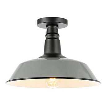 Camila Classic Industrial Indoor/outdoor Iron Led Semi Flush Mount