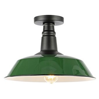 Camila Classic Industrial Indoor/outdoor Iron Led Semi Flush Mount