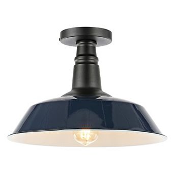 Camila Classic Industrial Indoor/outdoor Iron Led Semi Flush Mount
