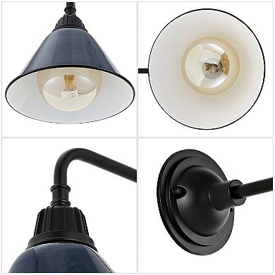 Croydon 9.63" Farmhouse Industrial Indoor/outdoor Iron Led Gooseneck Arm Outdoor Sconce