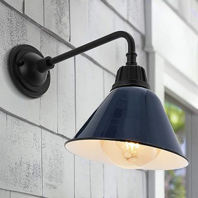 Croydon 9.63" Farmhouse Industrial Indoor/outdoor Iron Led Gooseneck Arm Outdoor Sconce