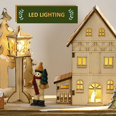 HOMCOM Wooden Christmas Advent Calendar, 24 Day Countdown to Christmas