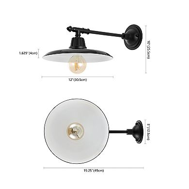 Bonner Farmhouse Industrial Indoor/outdoor Iron Led Victorian Arm Outdoor Sconce
