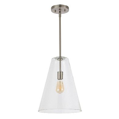 Arlo Mid Century Modern Iron/Seeded Glass LED Pendant