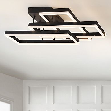Turing Geometric Integrated LED Metal Flush Mount