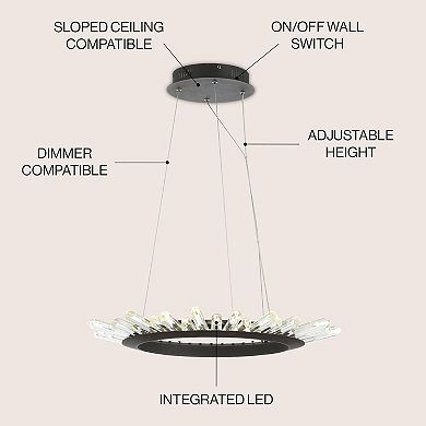 Elsa Adjustable Integrated LED Modern Crystal Pendant