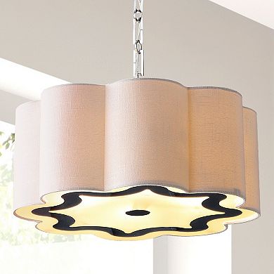 Coquille Adjustable Scalloped Shade Metal LED Pendant