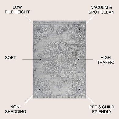 Modern Vintage Moroccan Medallion Area Rug