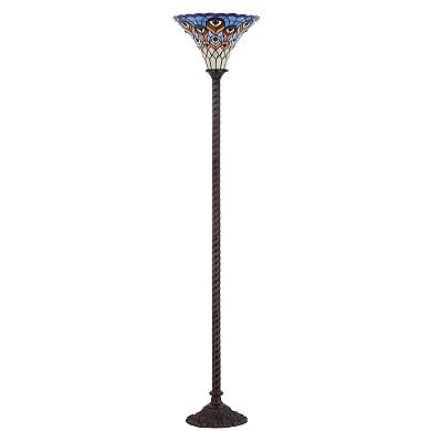 Peacock Tiffany Style Torchiere LED Floor Lamp