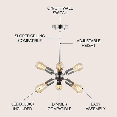 Jobs Sputnik Metal LED Chandelier