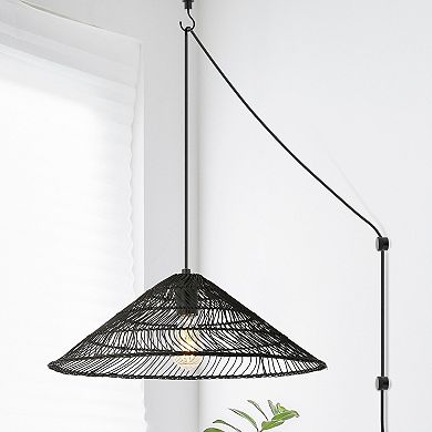 Nova Farmhouse Coastal Rattan Led Pendant