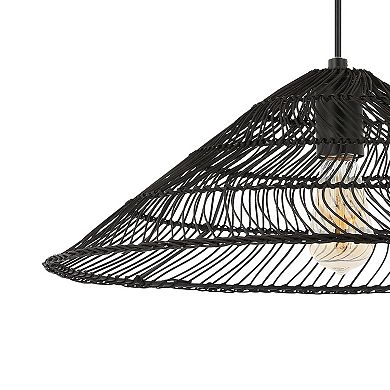 Nova Farmhouse Coastal Rattan Led Pendant