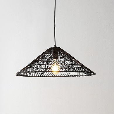 Nova Farmhouse Coastal Rattan Led Pendant