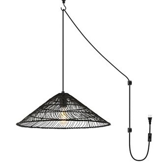 Nova Farmhouse Coastal Rattan Led Pendant