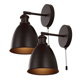 Hudson Farmhouse Bohemian Iron LED Sconce (Set of 2)