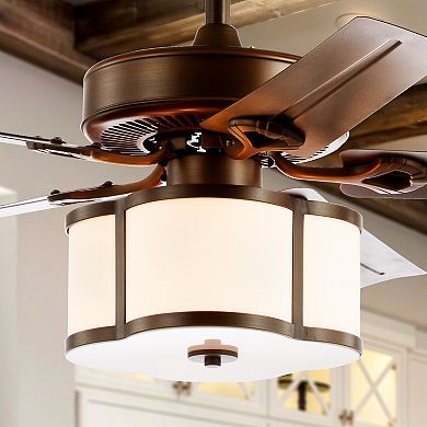 Edith Metal/Wood LED Ceiling Fan with Remote