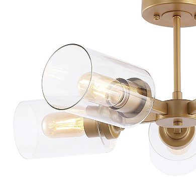 Jaymes Farmhouse Industrial Iron Cylinder LED Semi Flush Mount