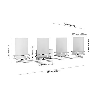 Fairfax Metal/Frosted Glass Contemporary Glam LED Vanity Light