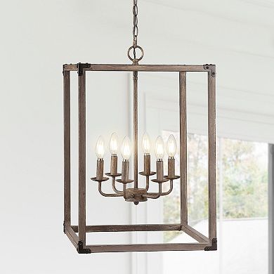 Magnolia Adjustable Iron Rustic Farmhouse LED Pendant