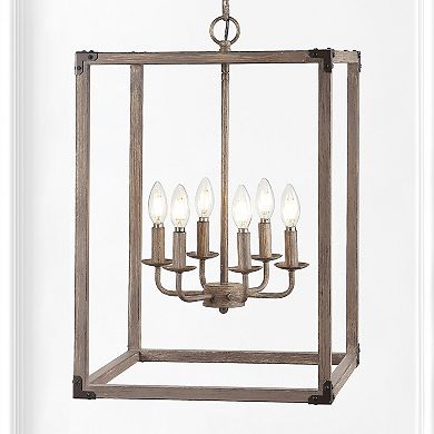 Magnolia Adjustable Iron Rustic Farmhouse LED Pendant