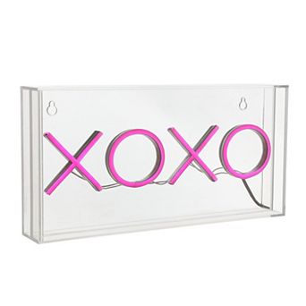 Xoxo Contemporary Glam Acrylic Box USB Operated LED Neon Light