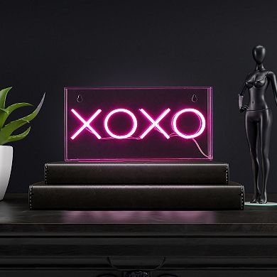 Xoxo Contemporary Glam Acrylic Box USB Operated LED Neon Light