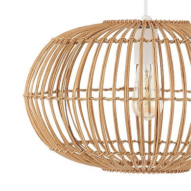Leo Farmhouse Coastal Rattan LED Pendant