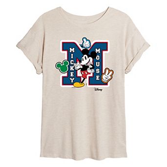 Disney's Mickey Mouse Junior's Varsity Patch Oversized Tee