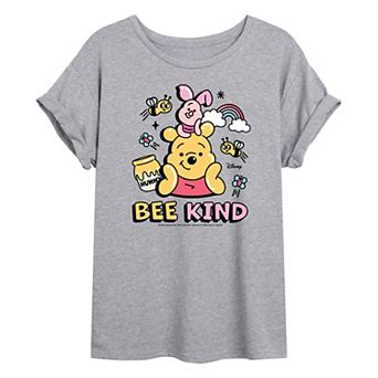 Disney's Winnie The Pooh Piglet & Pooh Juniors' Bee Kind Oversized Tee