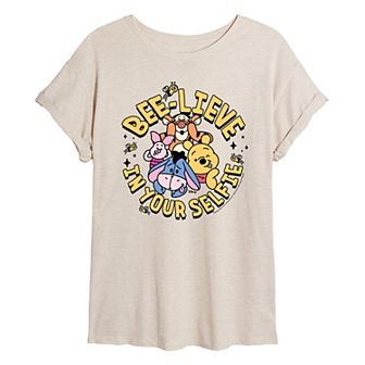 Disney's Winnie The Pooh Juniors' Bee Lieve Oversized Tee