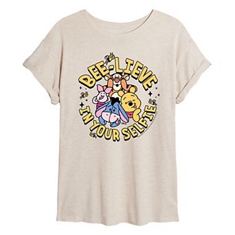 Disney's Winnie The Pooh Juniors' Bee Lieve Oversized Tee