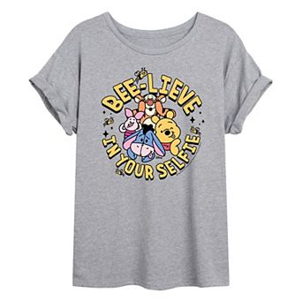 Disney's Winnie The Pooh Juniors' Bee Lieve Oversized Tee