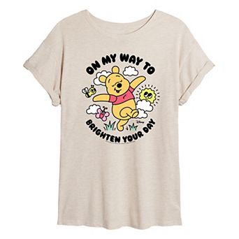 Disney's Winnie The Pooh Juniors' Brighten Your Day Oversized Tee