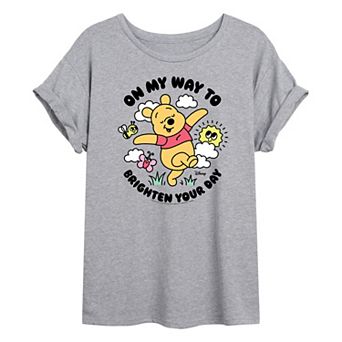 Disney's Winnie The Pooh Juniors' Brighten Your Day Oversized Tee