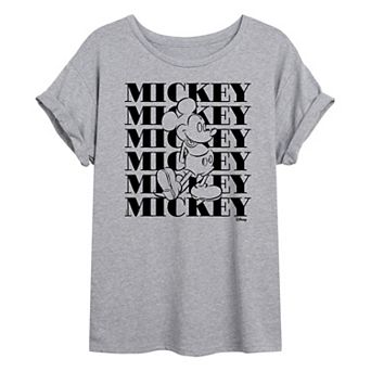 Disney's Mickey Mouse Juniors' Stacked Oversized Tee