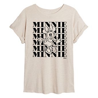 Disney's Minnie Mouse Juniors' Stacked Oversized Tee
