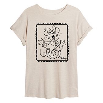 Disney's Minnie Mouse Juniors' Stamp Oversized Tee