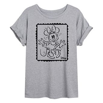 Disney's Minnie Mouse Juniors' Stamp Oversized Tee