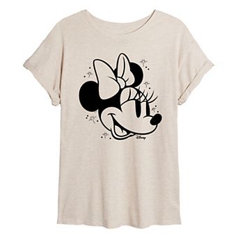 Disney's Minnie Mouse Juniors' Face Oversized Tee