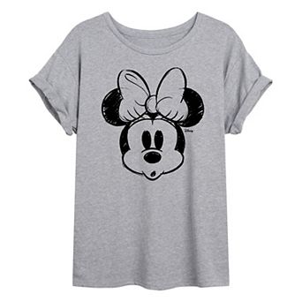 Disney's Minnie Mouse Juniors' Sketch Head Oversized Tee