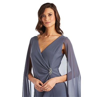 Women's R&M Richards Chiffon Duster Faux-Wrap Dress