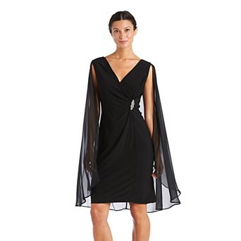 Women's R&M Richards Chiffon Duster Faux-Wrap Dress