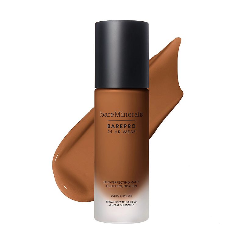 bareMinerals BAREPRO 24HR Wear Skin-Perfecting Matte Liquid Foundation Mineral SPF 20, Size: 1 FL Oz, Deep 56 Cool