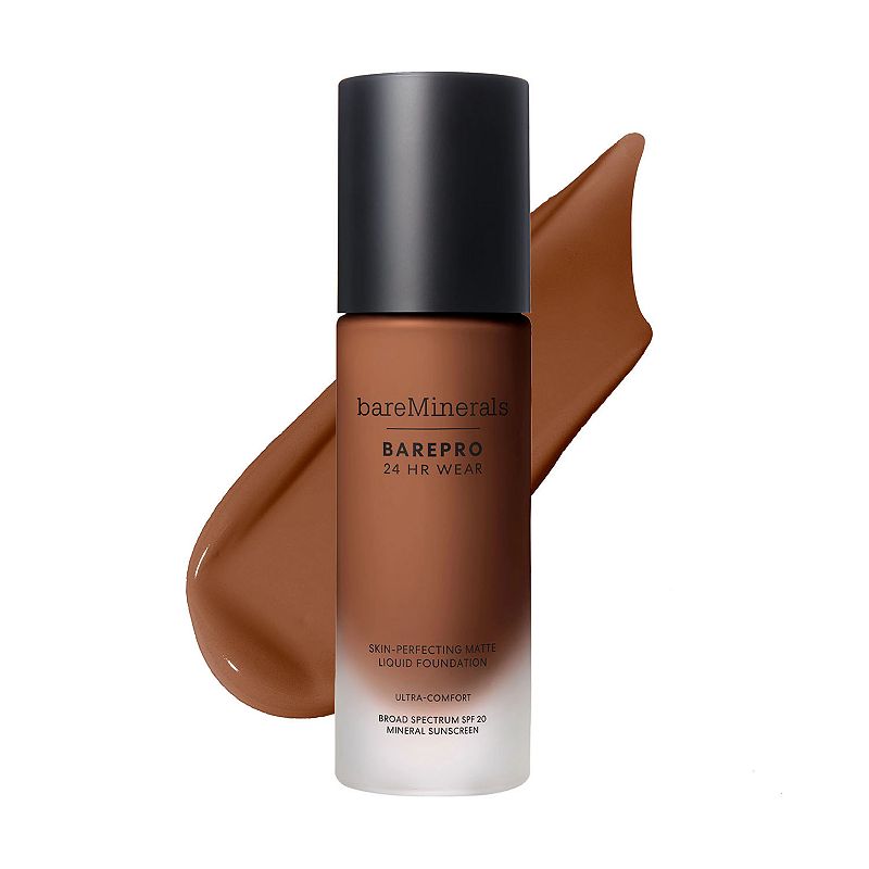 bareMinerals BAREPRO 24HR Wear Skin-Perfecting Matte Liquid Foundation Mineral SPF 20, Size: 1 FL Oz, Deep 57 Neutral