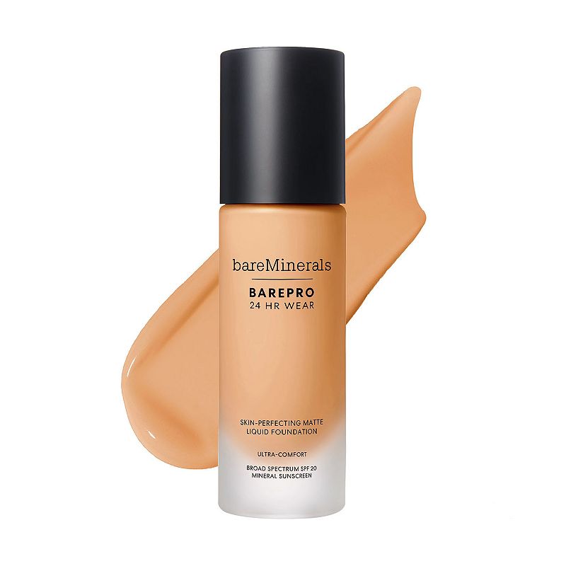 bareMinerals BAREPRO 24HR Wear Skin-Perfecting Matte Liquid Foundation Mineral SPF 20, Size: 1 FL Oz, Medium 32 Cool